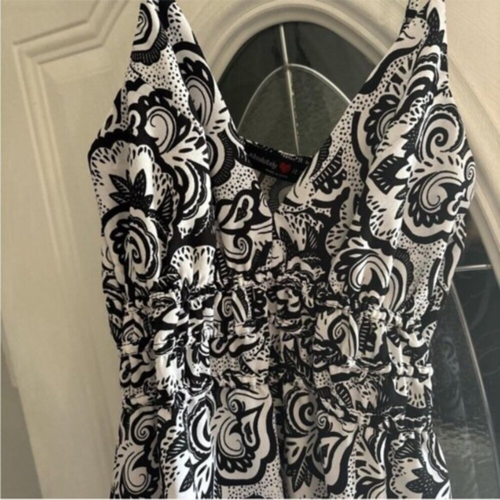 Black and White Floral Mini Dress